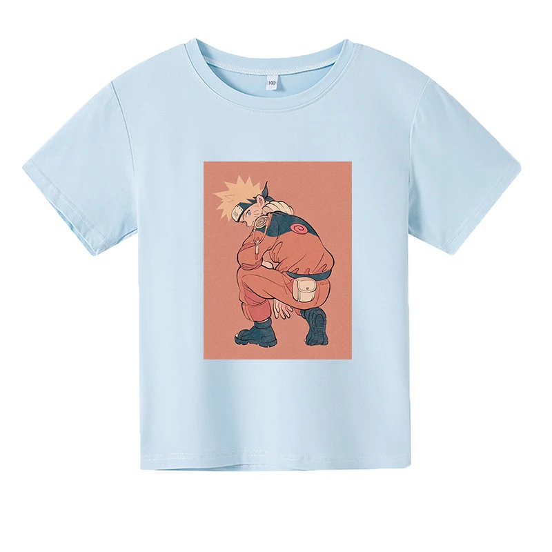 

little na ruto T-shirts short sleeve and cotton tops casual print children's fashion clothes for boys and girls, anime clothes