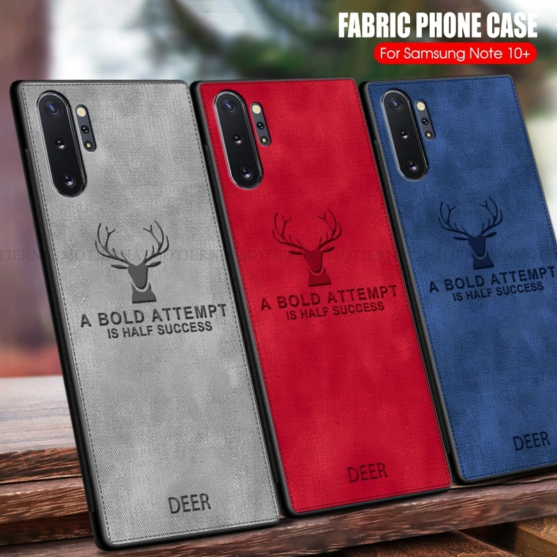 Cloth Skin Soft Phone Cases For Samsung Galaxy Note 10 Plus Pro Deer Fabric Cover A30 A50 A70 Shell Case | Мобильные телефоны и