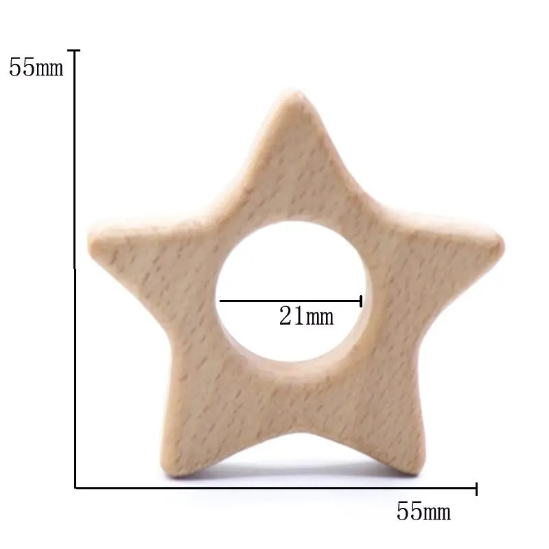 UXDXU деревянный звезды прорезывание зубов кольца натуральные ручной работы