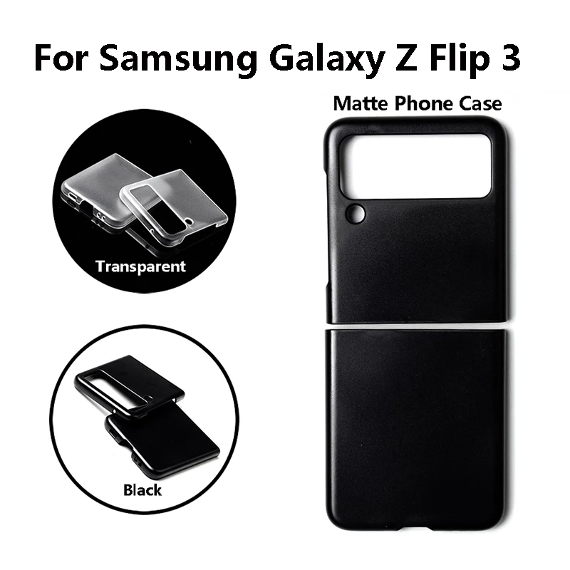 

Matte Phone Case for Galaxy Z Flip 3 5G Black Transparent Black Mobile Smartphone Hard Back PC Folding Cover for Galaxy Z Flip3