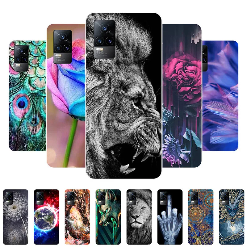 

For Vivo V21e Case 6.44'' Cartoon Painted Soft TPU Phone Cases for Vivo V21e 4G Back Cover Coque Bumper for Vivo V2061 Fundas