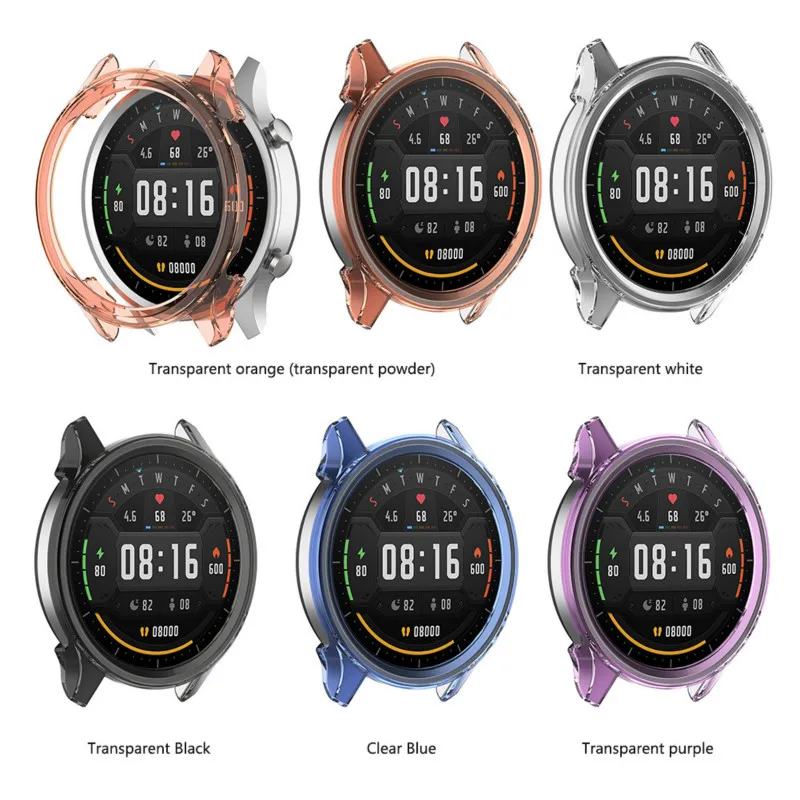 Для цветных часов Xiaomi защита экрана Smarthwatch тонкая цветная рамка чехол из ТПУ