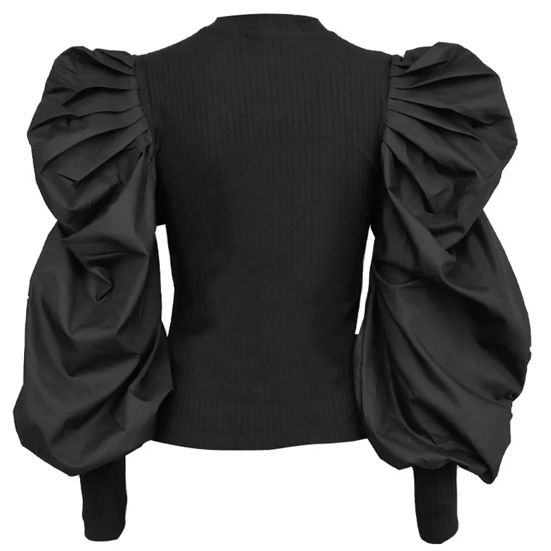 Осенний свитер Женский легкий вес женский с пышными рукавами вязаный пуловер 2019