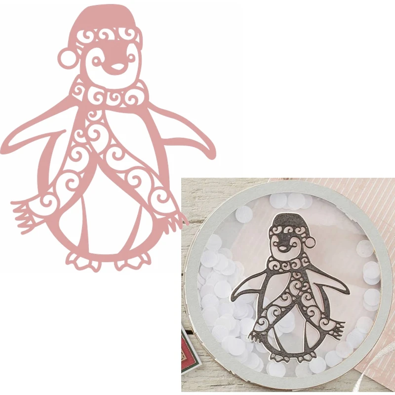 Детские металлические Вырубные штампы Пингвин с каффом и шляпой вырубки для