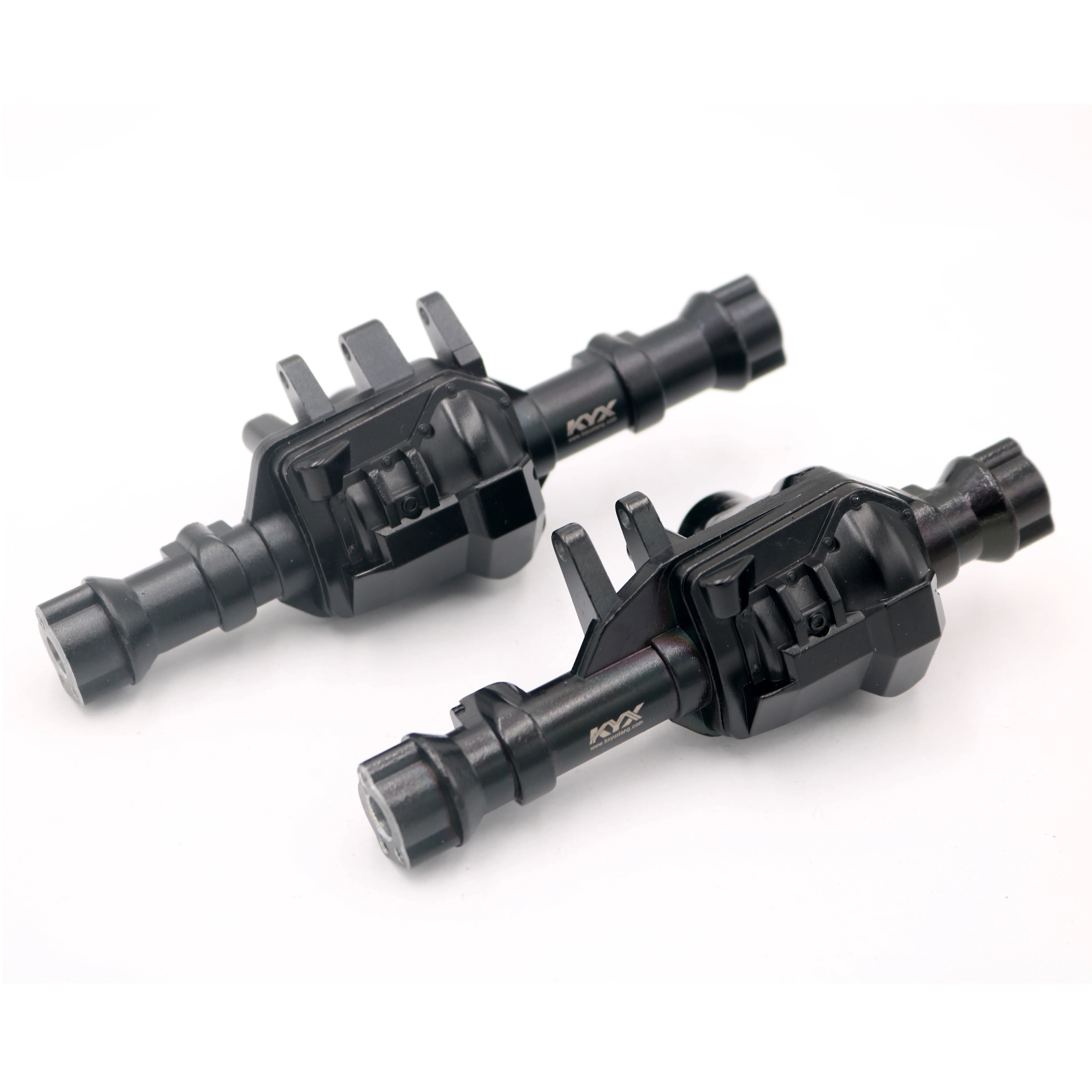 KYX Racing Metal eje delantero y trasero carcasa de eje con cubierta negra para 1/10 RC orugas coche Traxxas TRX-4 TRX4-0
