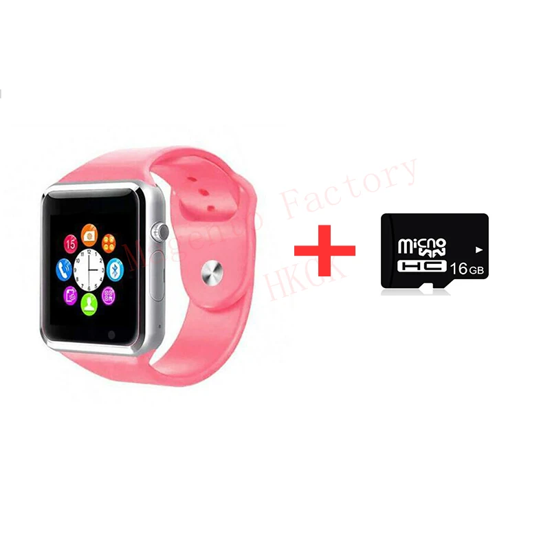 Pink add 16TD Card A1 Смарт-часы Bluetooth наручные спортивные часы SIM TF телефон наручные часы камеры для Apple iPhone Android samsung мужчины Wach - Цвет: Pink add 16TD Card