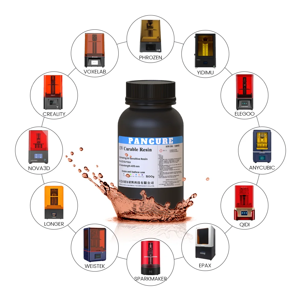 PANCURE 405nm UV Curing High Precision LIquid Printing Material Photosensitive Resin for 3d-Printer LCD DLP SLA 500g