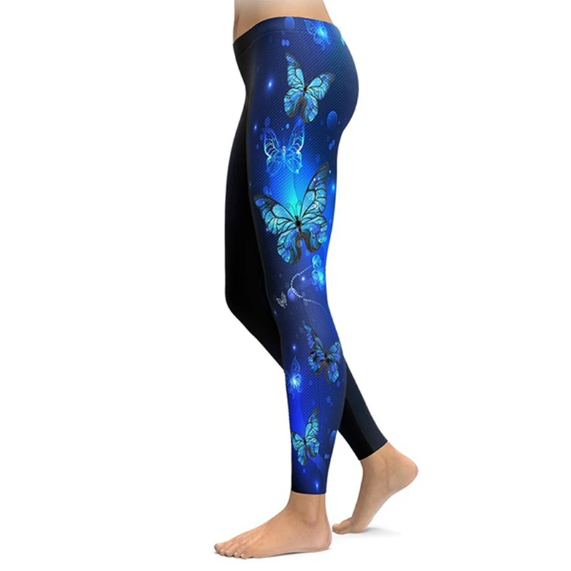 Модные леггинсы до середины талии с цветочным принтом дышащие укороченные штаны