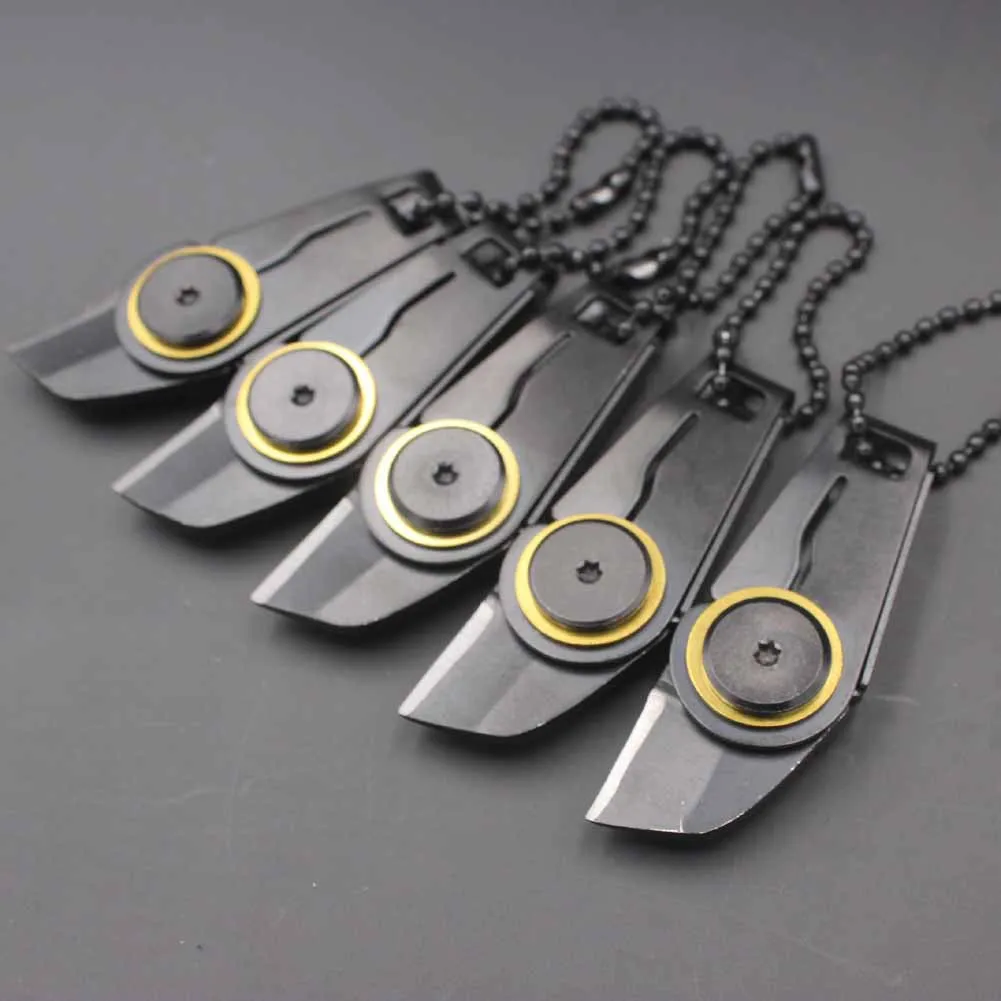3 шт. мини складной нож из нержавеющей стали на молнии карманная цепочка для