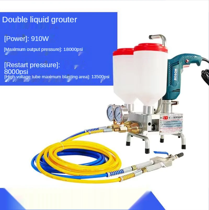 Double liquid type high pressure grouting machine Premium Epoxy Injection Pump Polyurethane Foam Grouting Machine Dual Element!