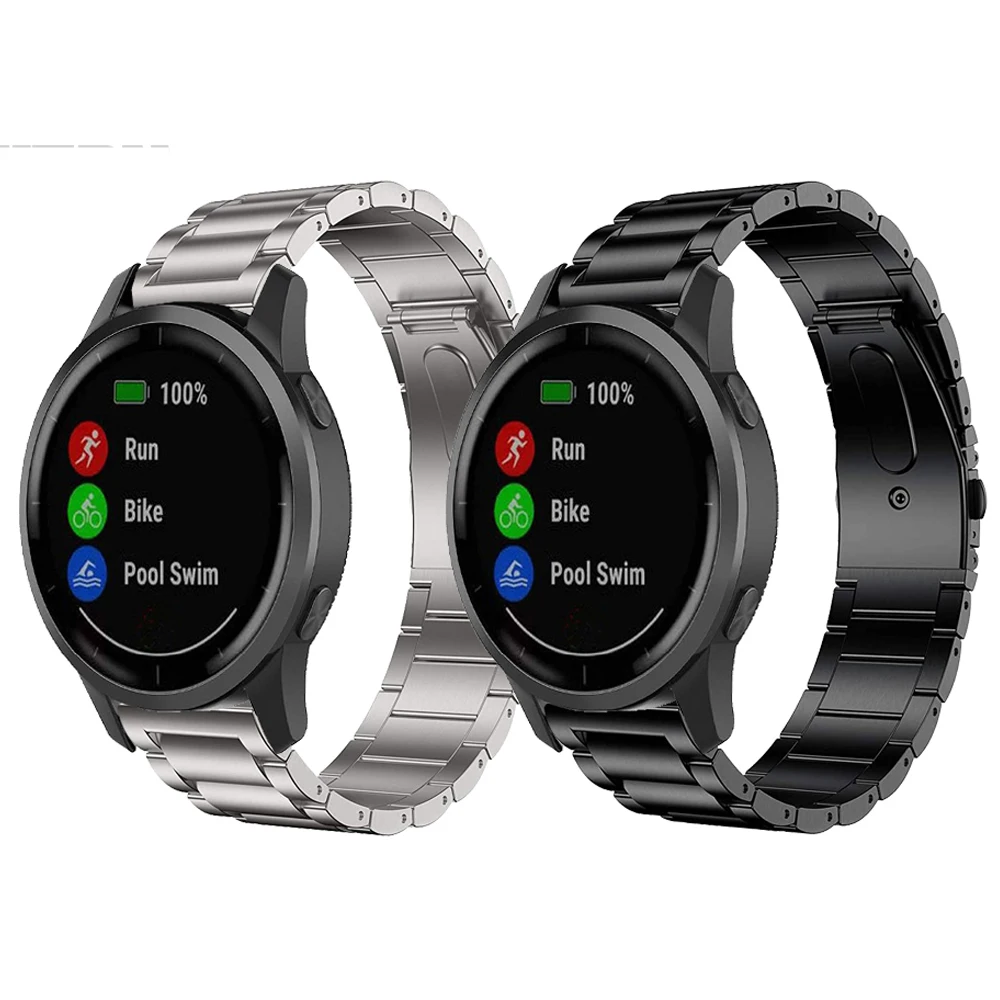 

For Garmin vivoactive 4 Metal Stainless Steel Band Strap for Garmin Active Venu Sq vivoactive 3 Bracelet watchbands