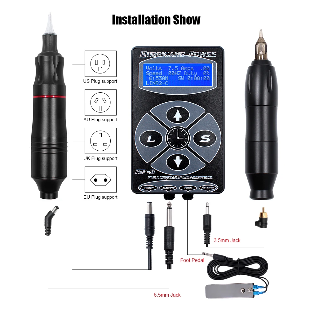 Полный набор для тату машинки картридж с ротационной ручкой бровей машинка