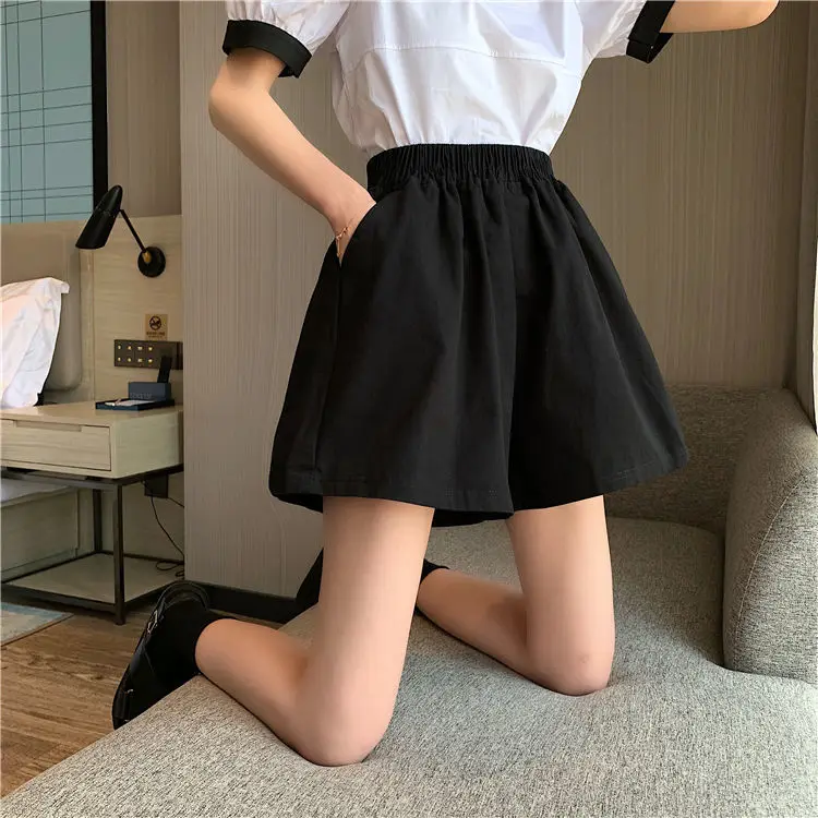 

Summer Korean 2020 new high waist and thin A-line wide leg casual shorts