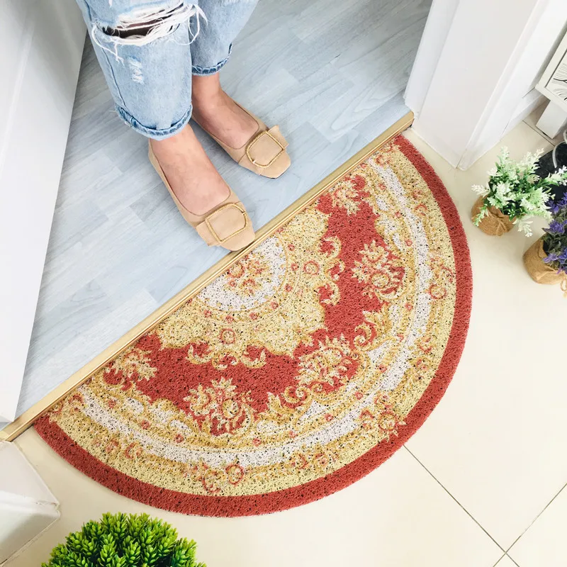 Напольный коврик для входной двери половинный круглый уличный ванной комнаты
