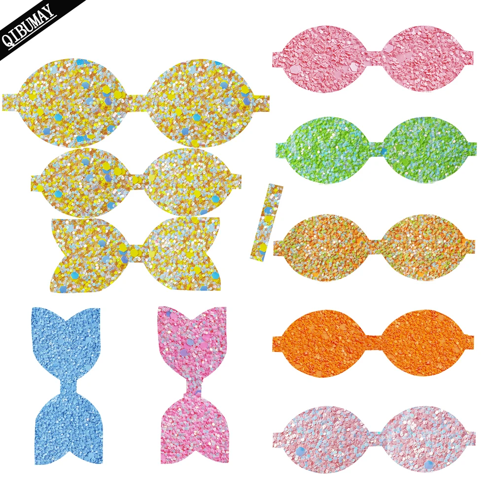 Бант для волос QIBU, разноцветный, блестящий, массивный, аксессуары для волос для рукоделия, украшения для дня рождения