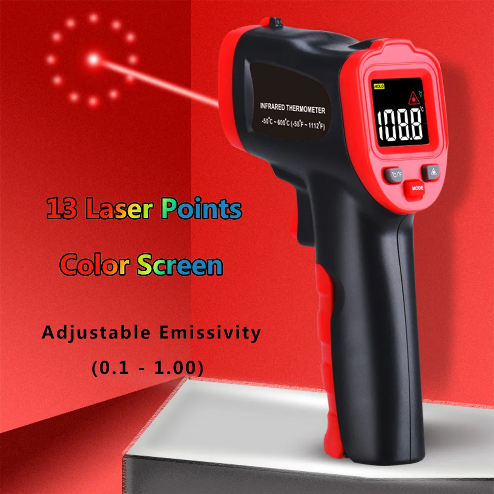 Новейший цифровой инфракрасный термометр лазерный измеритель температуры