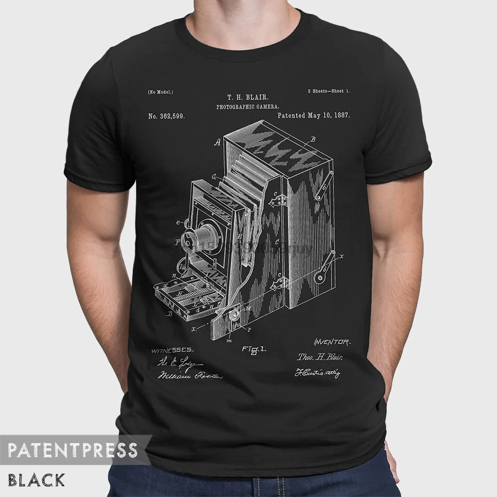 Lucidograph Camera Patent T Shirt Photography для фотографа футболка студентов P184|Мужские футболки| |