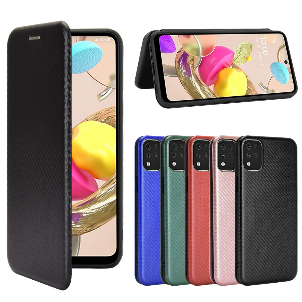 Чехол для LG K42, роскошный флип-чехол из углеродного волокна с магнитной адсорбцией, ударопрочный чехол для LG K42 K 42 LGK42, Защитные чехлы для телефонов