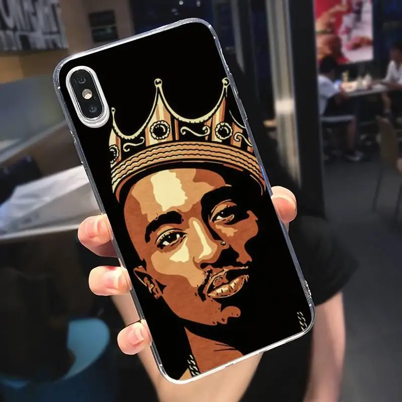 

American rapper 2pac Tupac Phone Case Transparent soft For iphone 5 5s 5c se 6 6s 7 8 11 12 plus mini x xs xr pro max