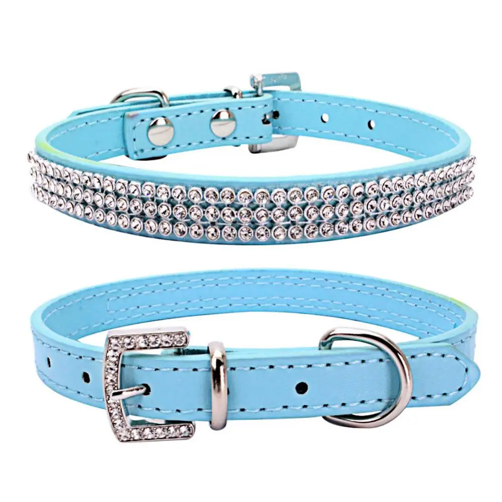 Собачий ошейник поводок регулируемая безопасность яркие кристаллы аксессуары
