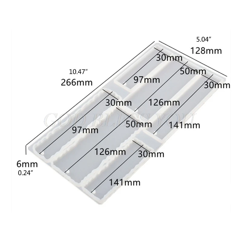 

DIY Crystal Epoxy Resin Mold Bookmark Tag Irregular Rectangular Bookmark Mirror Silicone Mold Drop Shipping