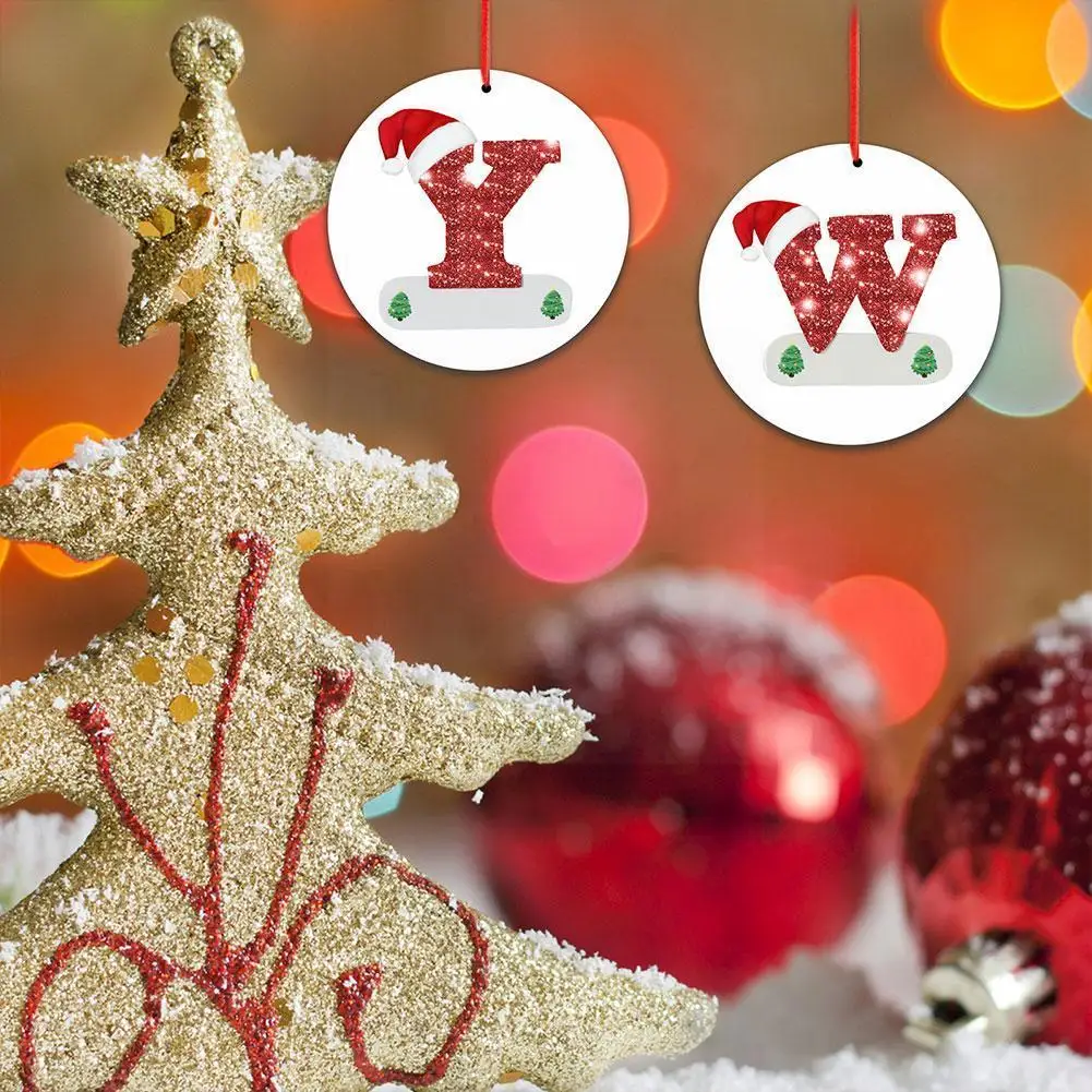 

Christmas Pendant Xmas Tree Decoration Cute Letter DIY Room Ornaments Living Home Supplies Party Year New Gifts Holiday Bir Y4I8