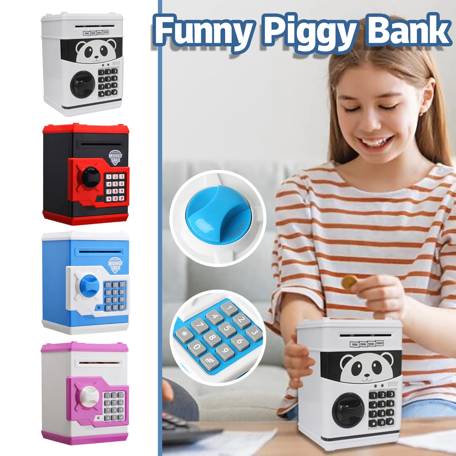 Электронный банкомат с паролем сейф для сбережения денег монет ювелирных