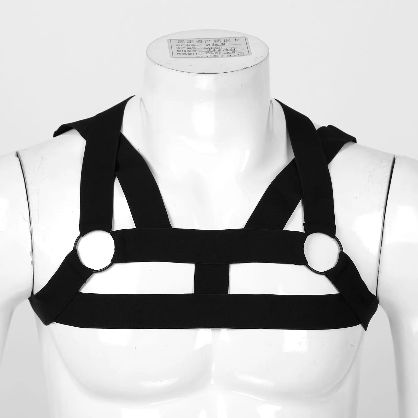Mens Erotic Crop Tops Body Chest Harness Belt Metal Ring Elastic Shoulder Straps Clubwear Fancy Dress Ball Stage Show Costumes |