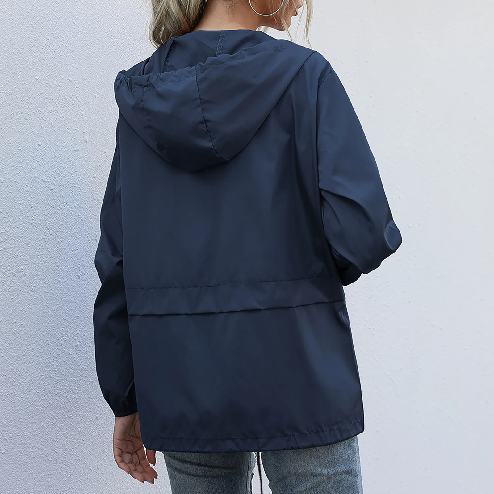 

Jackets Retro 2021 Women Casual Slim Zipper Long Sleeve Bomber Jacket Waterproof Coat Collar Slim Fit Outerwear Clothes