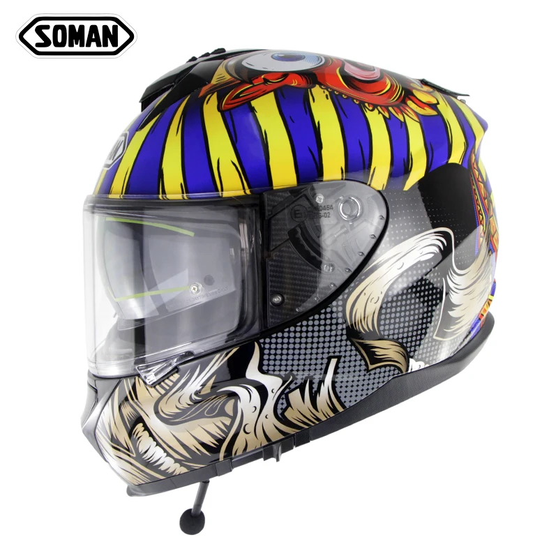 Pharaoh Soman анфас Bluetooth мотоциклетный шлем Ece Сертифицированный шлем гоночный КАСКО вентилируемый шлем мото с bluetooth-гарнитурой - Цвет: Pharaoh