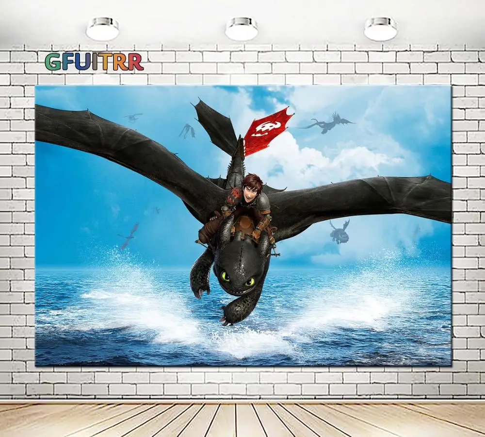 GFUITRR Постер Мультфильма Как приручить дракона реквизит для фотостудии детского