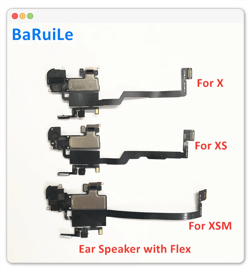 BaRuiLe 1 шт. ушной динамик для iPhone X XS Max XR наушники с прослушиванием и гибким кабелем