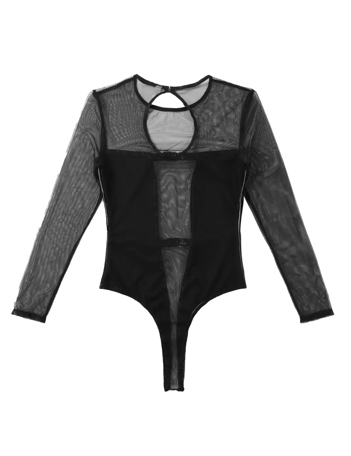 Женское нижнее белье кожаное сексуальное боди Wetlook круглый вырез прозрачное