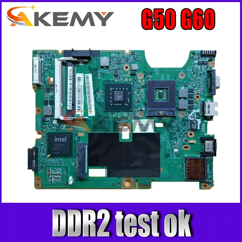 

Материнская плата Akemy для ноутбука HP Pavilion G50 G60 CQ50 CQ60 DDR2 48,4h501. 041 48,4h501. 021 485218-001 494282-001 485219-001