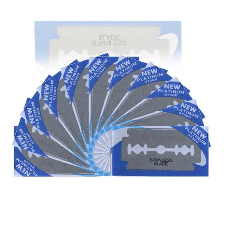 Лезвия для бритвы мужчин 20 шт. Безопасные лезвия бритья из нержавеющей стали