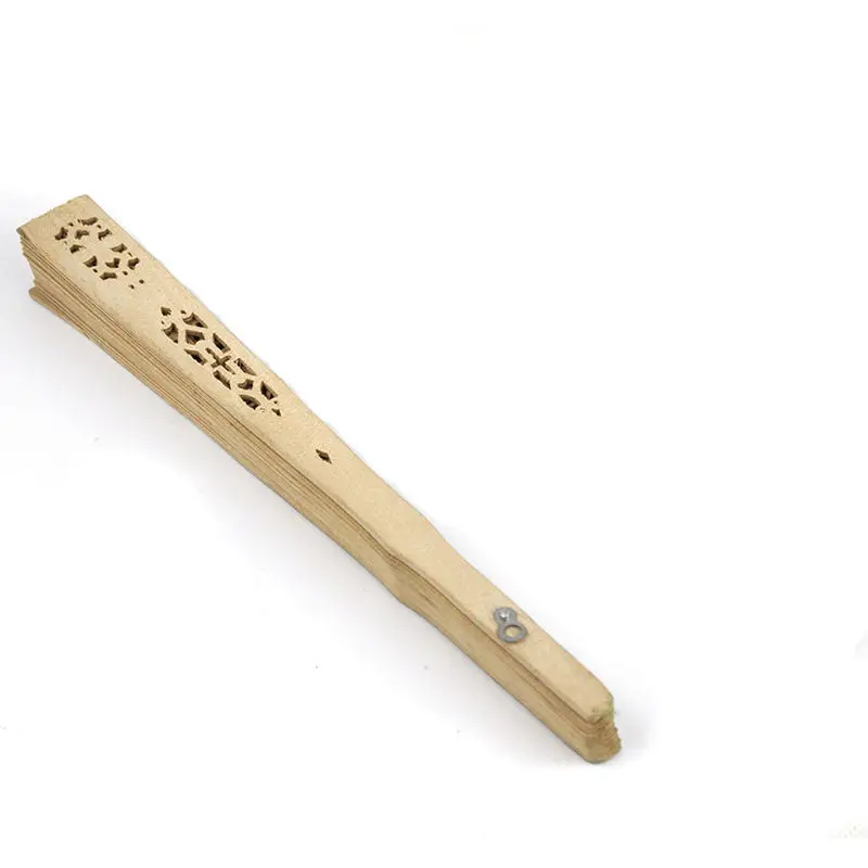 

Bamboo Crafts Folding Hand Fan 20cm Wooden Carved Sunflower Print Fragrant Home Decoration Crafts Gifts for Women