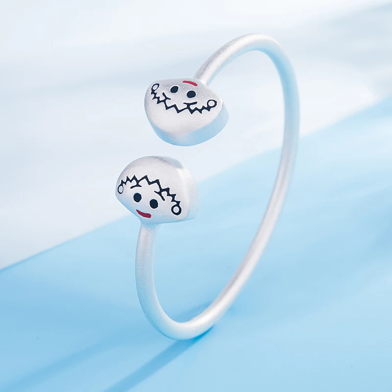 Браслет детский из серебра 100% пробы с мультяшными персонажами|Гибкие и жесткие