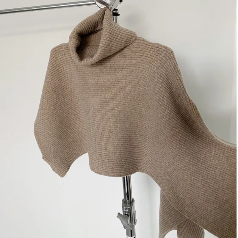 Свитер Женский вязаный без рукавов с асимметричным свободным воротником