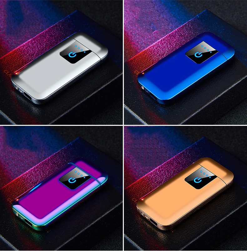 Супер тонкая Электронная зажигалка плазменная USB Зажигалка для сигарет курить может выгравировать логотип