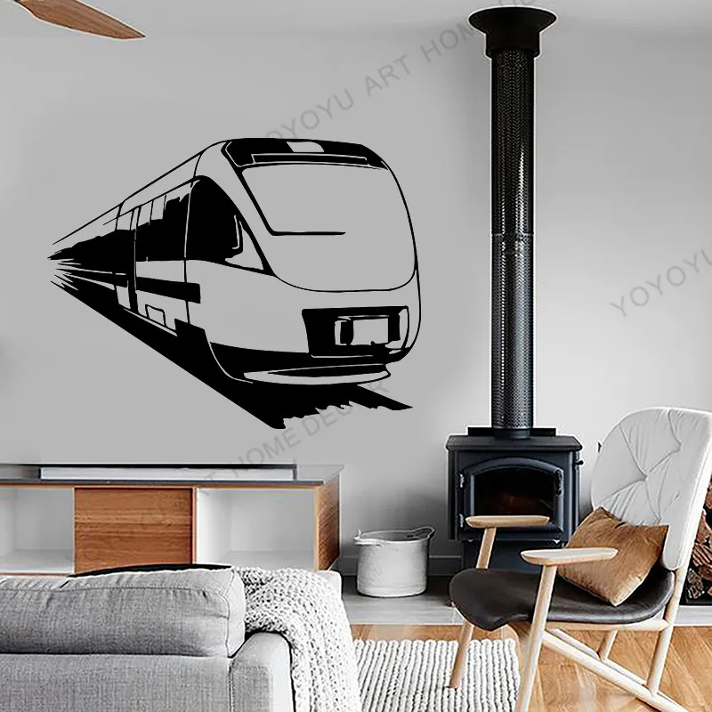 

3D Art Wall Mural Train Style Wall Stickers Home Decoration Locomotive Train Wall Decal Station Design Decor Removable rb200