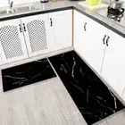 Набор ковриков для ванной, 50 х16 см, черный мраморный узор