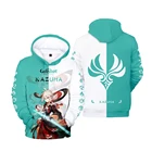 Толстовка с капюшоном Genshin Impact для мужчин и женщин, детская одежда для косплея для мальчиков и девочек, Kazuha Xiao Sayu Hutao dilc Klee Baal Ganyu Keqing