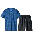 Комплект спортивной одежды с круглым вырезом, шорты, дышащая футболка с коротким рукавом и шорты, повседневная одежда, мужской баскетбольный тренировочный костюм