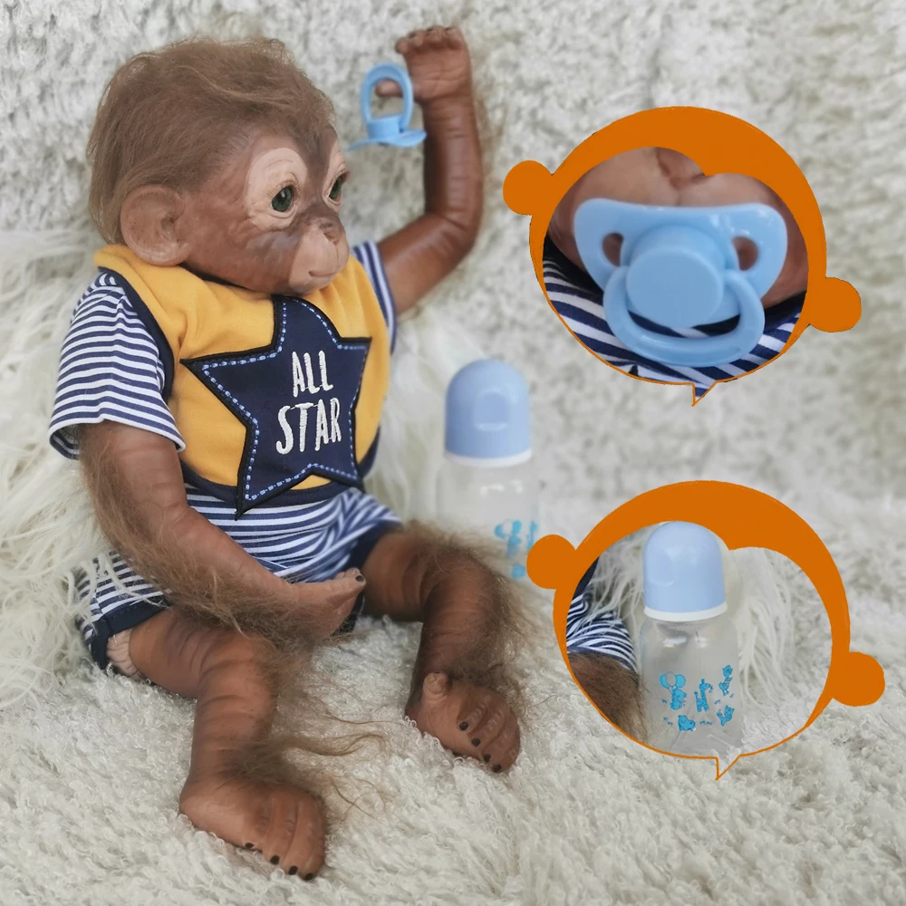OtardDolls 50 см Реалистичная кукла-обезьяна, Реалистичная кукла-младенец, силиконовая обезьяна, ручная работа, детальная живопись, художественные куклы, подарок