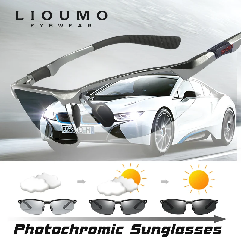 

LIOUMO Photochromic Sunglasses For Men Outdoor Sport Driving Goggles Women Polarized Glasses High Quality lentes de sol hombre