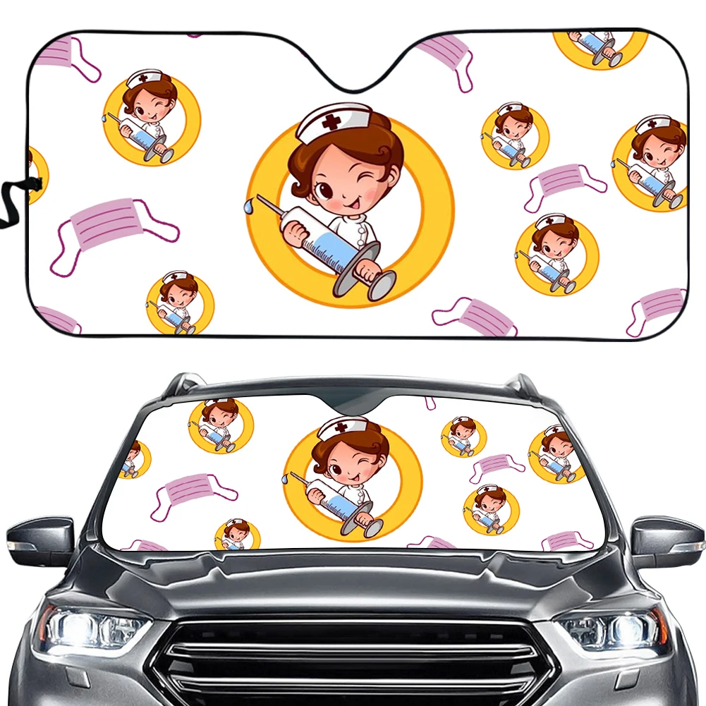 

Front Windshield Sunshade Durable Nurse Car Sunshades For Window Car Accessories Fashion Custom Sun Shade UV Sun Gloss Sunshade