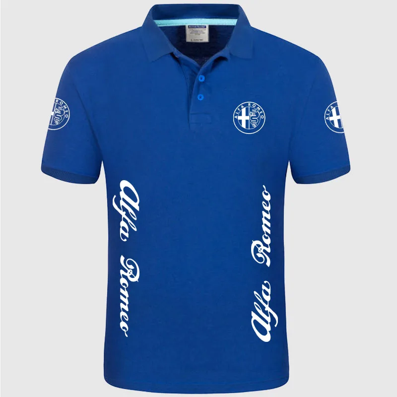 

Мужская хлопковая рубашка-поло с коротким рукавом и логотипом Alfa Romeo