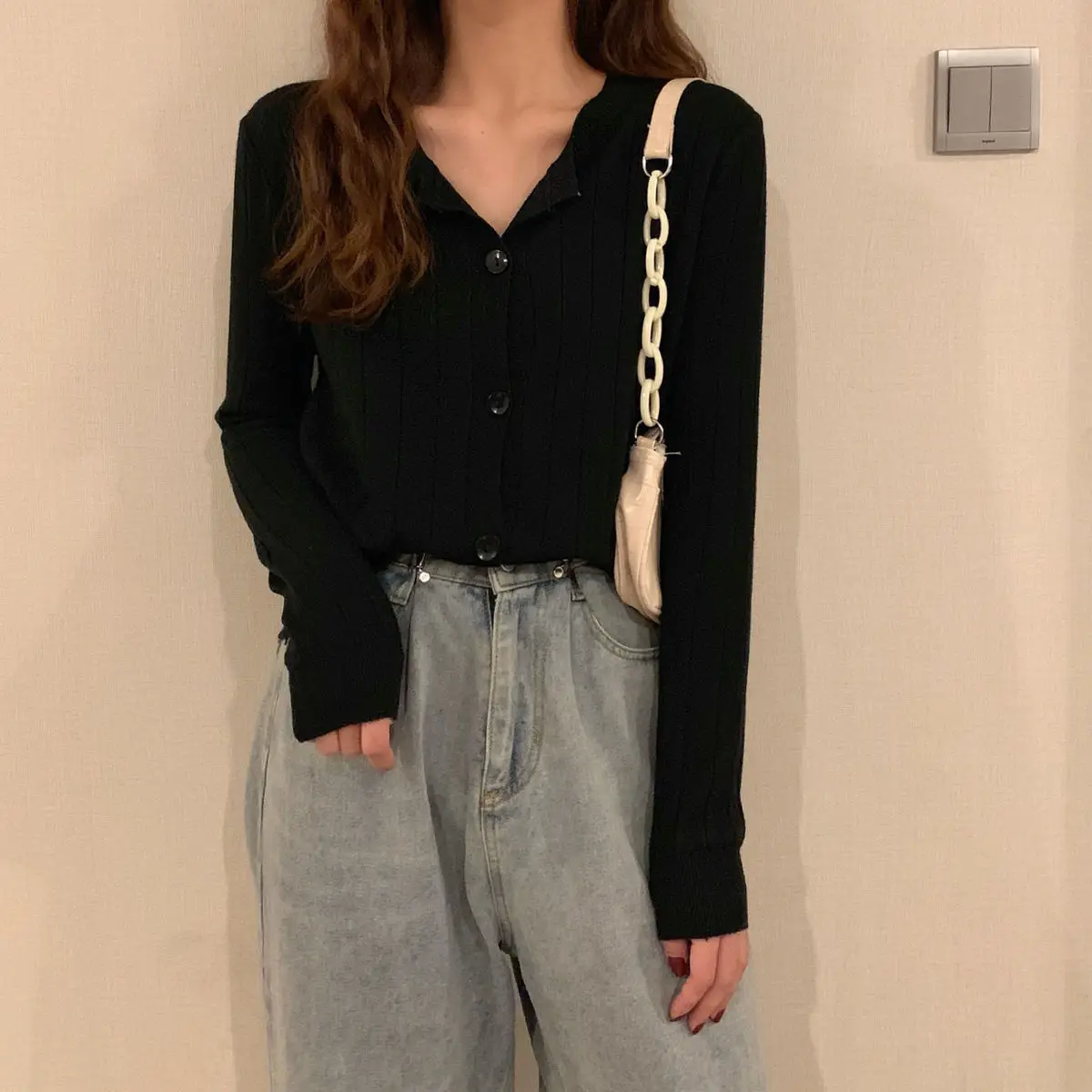 Женские свитера кардиган Осенний мягкий свитер Женский Свободный Повседневный