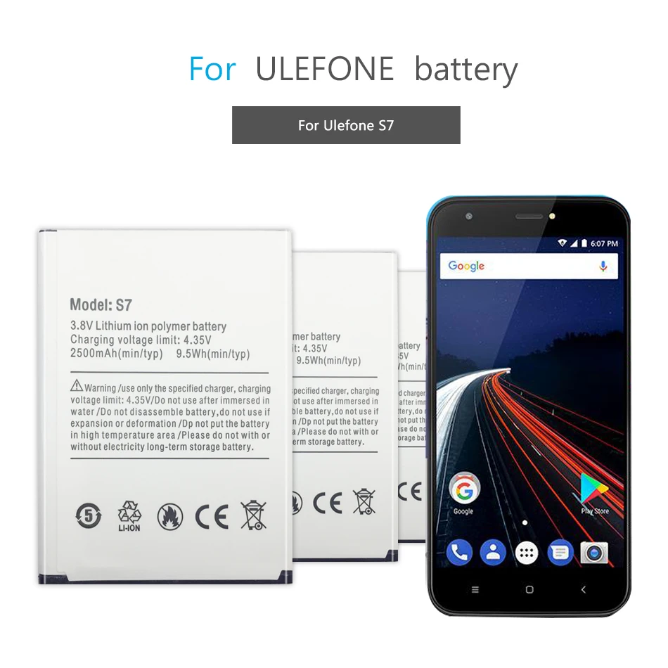 

2500mAh Battery For Ulefone S7 UlefoneS7