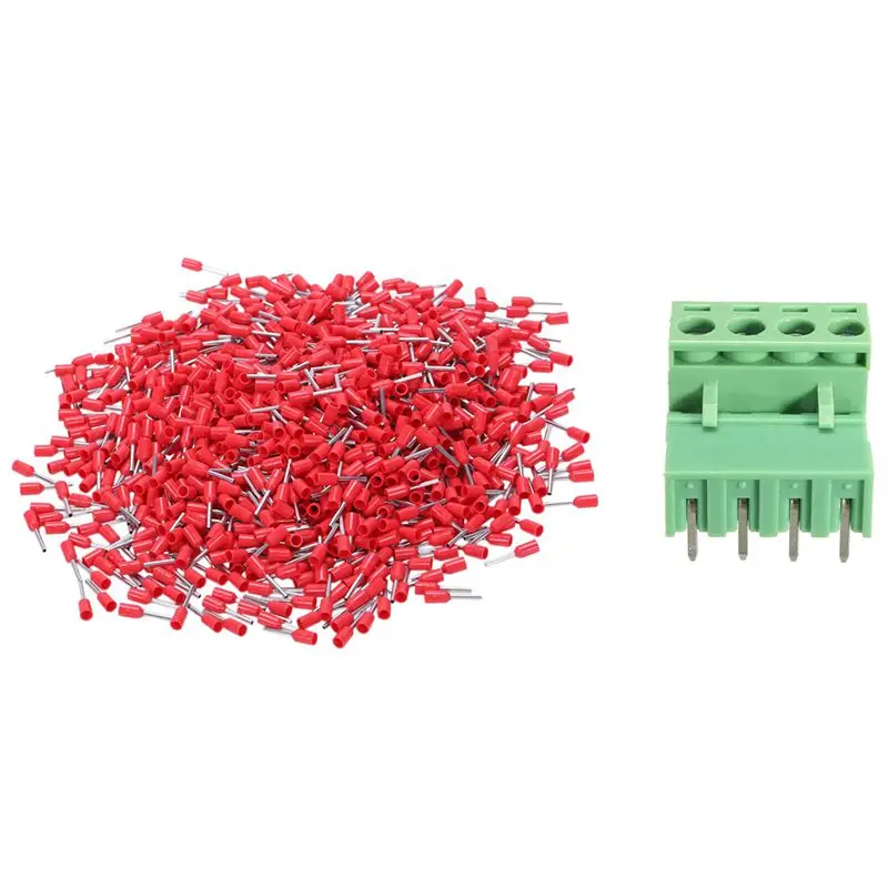 Клеммная колодка AWG 22 Pin 1000 шт. красная с 10X 2EDG 4Pin 5 08 мм коннектор прямым
